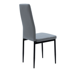 Καρέκλα Parker ανθρακί PU με μεταλλικό μαύρο πόδι 41x48x96εκ - 4τμχ. **