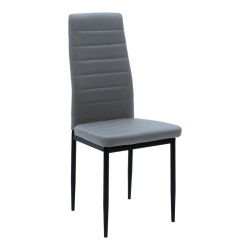 Καρέκλα Parker ανθρακί PU με μεταλλικό μαύρο πόδι 41x48x96εκ - 4τμχ. **