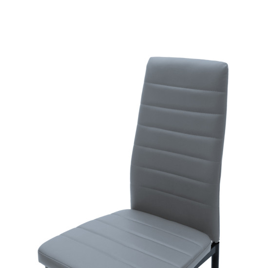 Καρέκλα Parker ανθρακί PU με μεταλλικό μαύρο πόδι 41x48x96εκ - 4τμχ. **