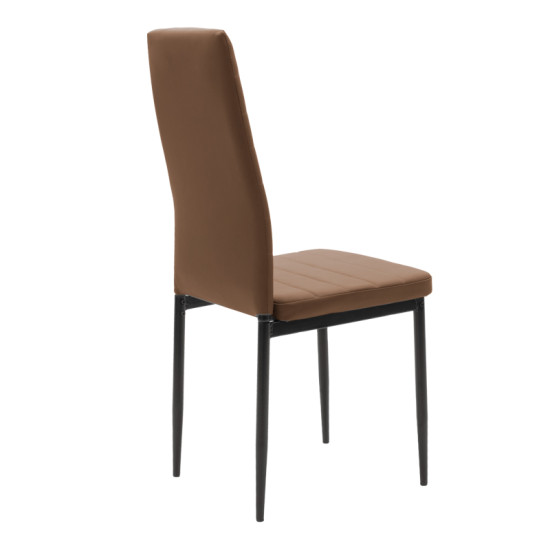 Καρέκλα Parker cappuccino PU με μεταλλικό μαύρο πόδι 41x48x96εκ - 4τμχ. **
