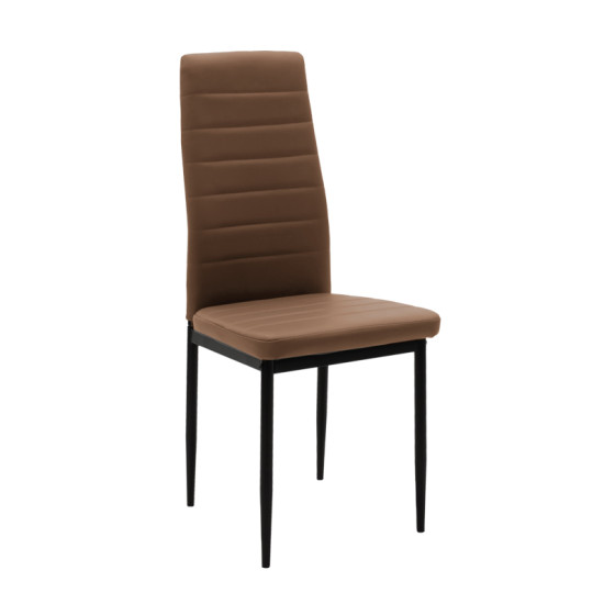 Καρέκλα Parker cappuccino PU με μεταλλικό μαύρο πόδι 41x48x96εκ - 4τμχ. **