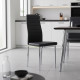 Καρέκλα Parker μαύρο PU με πόδι χρωμίου 41x48x96εκ - 4τμχ. **