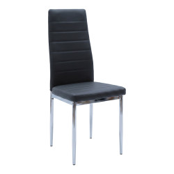 Καρέκλα Parker μαύρο PU με πόδι χρωμίου 41x48x96εκ - 4τμχ. **