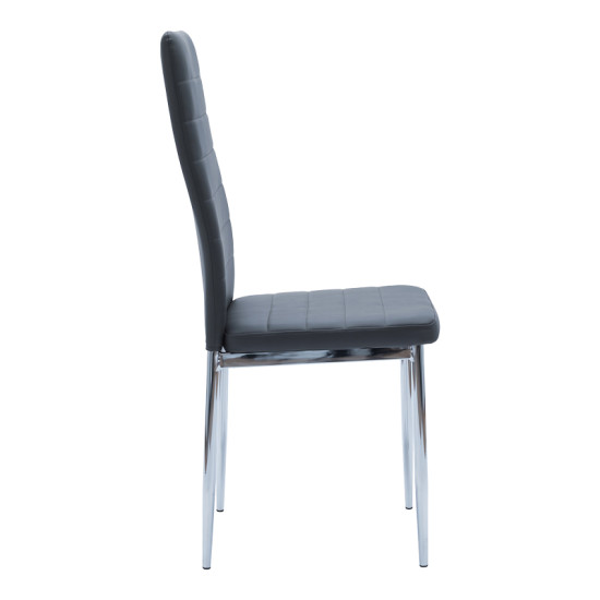 Καρέκλα Parker μαύρο PU με πόδι χρωμίου 41x48x96εκ - 4τμχ. **
