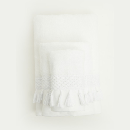 Πετσέτες Σετ 3ΤΜΧ Belle Λευκό  1τεμ.