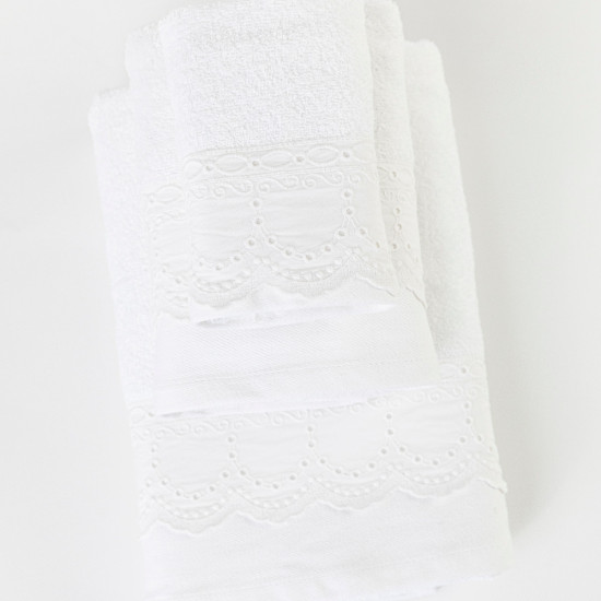Πετσέτες Σετ 3ΤΜΧ Isabella Λευκό  1τεμ.